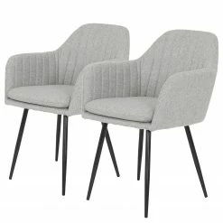 Red Living Chaises à accoudoirs Turtola (lot de 2) - Gris clair