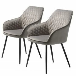 Red Living Chaises à accoudoirs Dela (lot de 2) - Gris