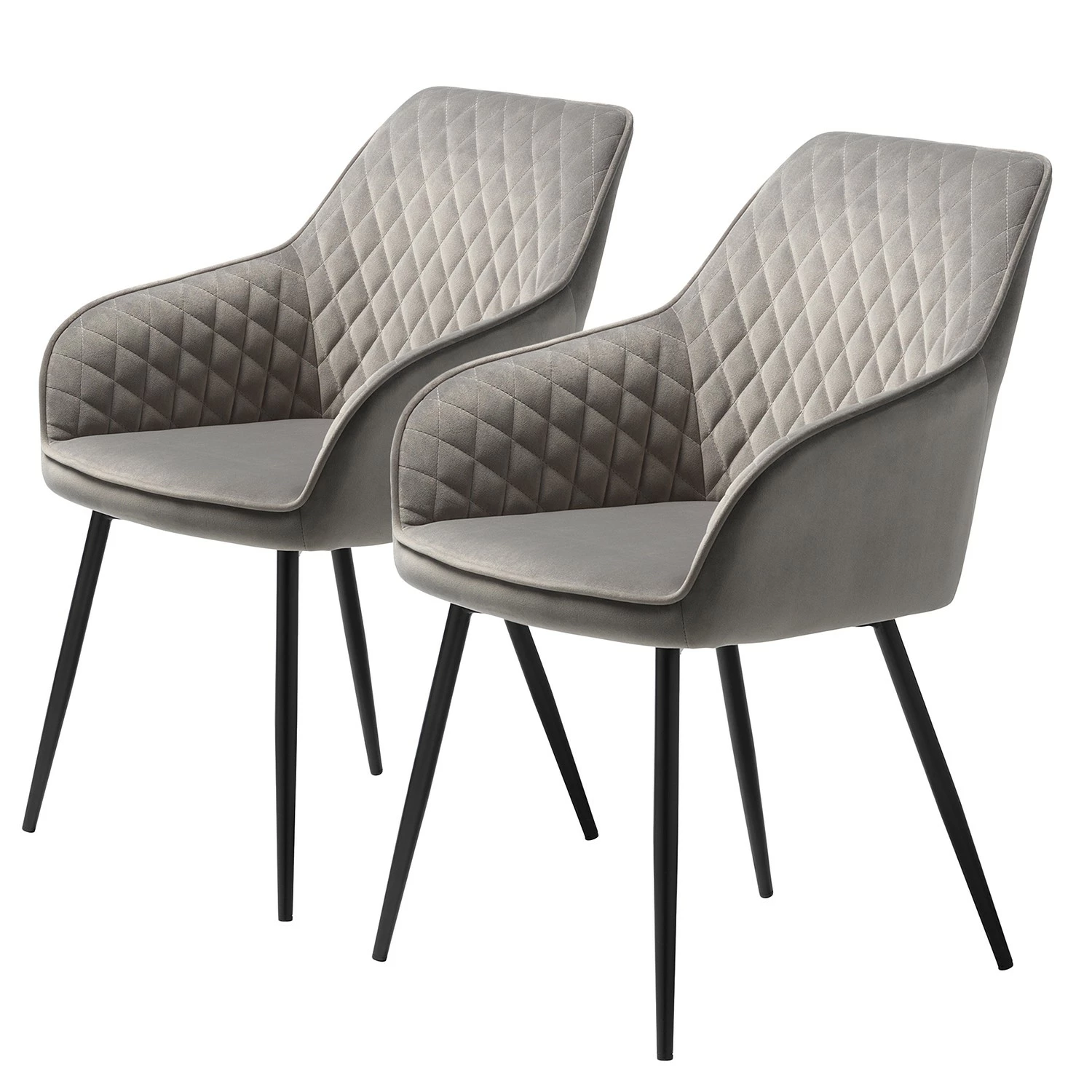 Red Living Chaises à accoudoirs Dela (lot de 2) - Gris 3 Red Living Chaises à accoudoirs Dela (lot de 2) - Gris