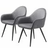 Red Living Chaises à accoudoirs Delvin (lot de 2) - Tissu / Métal - Gris / Noir 1 Red Living Chaises à accoudoirs Delvin (lot de 2) - Tissu / Métal - Gris / Noir -Chaises Boutique 1000266962 210525 14342800167 IMAGE P000000001000266962