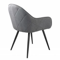 Red Living Chaises à accoudoirs Delvin (lot de 2) - Tissu / Métal - Gris / Noir -Chaises Boutique 1000266962 210525 14342900171 DETAILS P000000001000266962