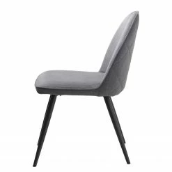 Red Living Chaises Delvin (lot de 2) - Tissu / Métal - Gris / Noir -Chaises Boutique 1000266966 210525 14343000197 DETAILS P000000001000266966