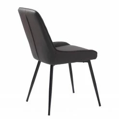 Red Living Chaises Dela II (lot de 2) - Imitation cuir / Métal - Marron foncé / Noir -Chaises Boutique 1000266985 210525 14343600313 DETAILS P000000001000266985