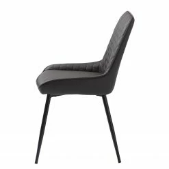 Red Living Chaises Dela II (lot de 2) - Imitation cuir / Métal - Marron foncé / Noir -Chaises Boutique 1000266985 210525 14343600315 DETAILS P000000001000266985