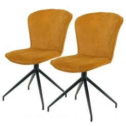 Ars manufacti Chaises capitonnées Yves (lot de 2) - Ocre