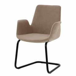 Mayer Sitzmöbel Chaise cantilever myHELIOS - Tissage à plat / Acier - Marron clair / Noir