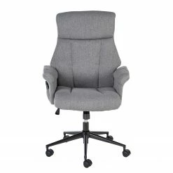 Furnitive Chaise de bureau Barking - (avec fonction massage) - Tissage à plat / Métal - Gris / Noir -Chaises Boutique 1000272622 220609 030 DETAILS P000000001000272622