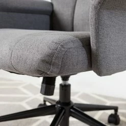 Furnitive Chaise de bureau Barking - (avec fonction massage) - Tissage à plat / Métal - Gris / Noir -Chaises Boutique 1000272622 220628 031 DETAILS P000000001000272622