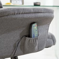 Furnitive Chaise de bureau Barking - (avec fonction massage) - Tissage à plat / Métal - Gris / Noir -Chaises Boutique 1000272622 220628 032 DETAILS P000000001000272622