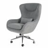 Furnitive Chaise de bureau massant Barnard - (avec fonction massage) Tissu / Métal - Gris clair / Chrome -Chaises Boutique 1000272624 220629 010 IMAGE P000000001000272624
