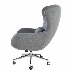 Furnitive Chaise de bureau massant Barnard - (avec fonction massage) Tissu / Métal - Gris clair / Chrome -Chaises Boutique 1000272624 220629 040 DETAILS P000000001000272624