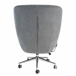 Furnitive Chaise de bureau massant Barnard - (avec fonction massage) Tissu / Métal - Gris clair / Chrome -Chaises Boutique 1000272624 220629 050 DETAILS P000000001000272624