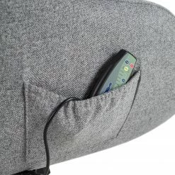 Furnitive Chaise de bureau massant Barnard - (avec fonction massage) Tissu / Métal - Gris clair / Chrome -Chaises Boutique 1000272624 220629 070 DETAILS P000000001000272624