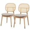 Studio Copenhagen Chaises Coy (lot de 2) - Rotin et tissu / Hêtre massif - Cappuccino -Chaises Boutique 1000273456 220420 010 IMAGE P000000001000273456