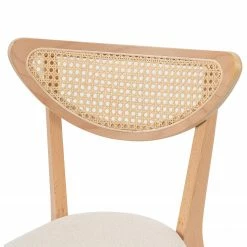Studio Copenhagen Chaises Danny (lot de 2) - Rotin et tissu / Hêtre massif - Rotin et crème / Hêtre -Chaises Boutique 1000273461 220420 045 DETAILS P000000001000273461