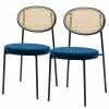 Studio Copenhagen Chaises Davie (lot de 2) - Rotin et tissu / Métal - Bleu -Chaises Boutique 1000273462 220420 010 IMAGE P000000001000273462