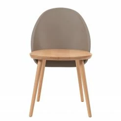 Mørteens Chaises Doon (lot de 2) - Matière plastique / Hêtre massif - Taupe / Hêtre -Chaises Boutique 1000273467 220420 030 DETAILS P000000001000273467