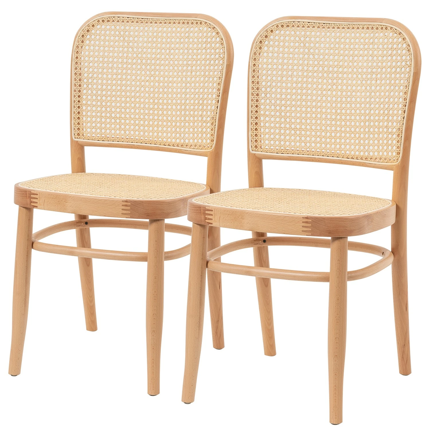 Studio Copenhagen Chaises Sawl I (lot de 2) - Rotin / Hêtre massif - Rotin / Hêtre 3 Studio Copenhagen Chaises Sawl I (lot de 2) - Rotin / Hêtre massif - Rotin / Hêtre