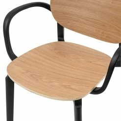 Studio Copenhagen Chaises à accoudoirs Day (lot de 2) - Contreplaqué / Matière plastique - Imitation chêne / Noir -Chaises Boutique 1000273479 220420 050 DETAILS P000000001000273479