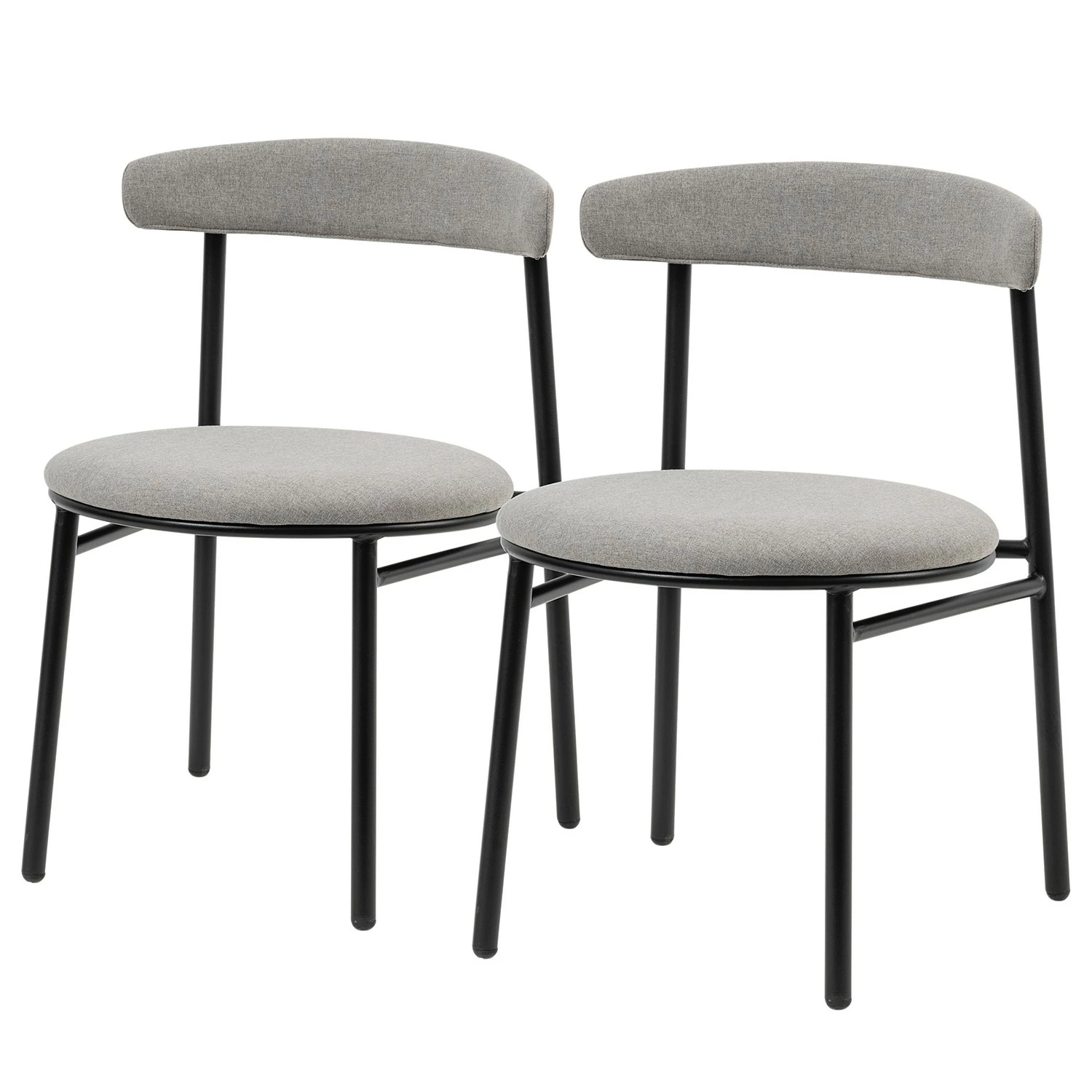 Studio Copenhagen Chaises Embi (lot de 2) - Tissu / Métal - Gris / Noir 3 Studio Copenhagen Chaises Embi (lot de 2) - Tissu / Métal - Gris / Noir