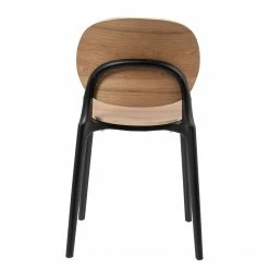Studio Copenhagen Chaises Day (lot de 2) - Contreplaqué / Matière plastique - Imitation chêne / Noir -Chaises Boutique 1000273483 220420 040 DETAILS P000000001000273483