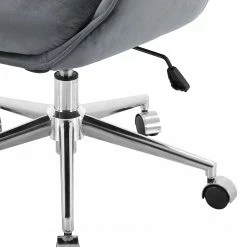 Furnitive Chaise de bureau Stody - Velours / Métal - Gris foncé / Chrome -Chaises Boutique 1000274200 211126 132905000054 DETAILS P000000001000274200