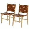 Maison Belfort Chaises Charles (lot de 2) - Cuir / Teck massif - Cognac / Teck -Chaises Boutique 1000274209 210618 10464100044 IMAGE P000000001000274209