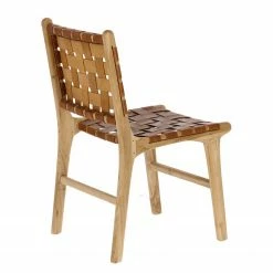 Maison Belfort Chaises Charles (lot de 2) - Cuir / Teck massif - Cognac / Teck -Chaises Boutique 1000274209 210618 10464100049 DETAILS P000000001000274209