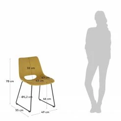 Fredriks Chaises Zara (lot de 2) - Jaune moutarde 19 Fredriks Chaises Zara (lot de 2) - Jaune moutarde -Chaises Boutique 1000274232 210618 10464400245 SKETCH DETAILS P000000001000274232 sketch