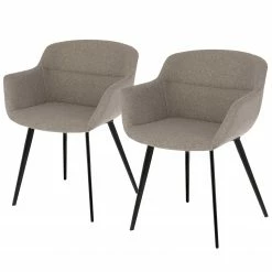 Jack & Alice Chaises Ă accoudoirs Nala (lot de 2) - Gris