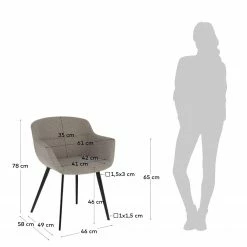 Jack & Alice Chaises à accoudoirs Nala (lot de 2) - Gris 13 Jack & Alice Chaises à accoudoirs Nala (lot de 2) - Gris -Chaises Boutique 1000274233 210618 10464400255 SKETCH DETAILS P000000001000274233 sketch