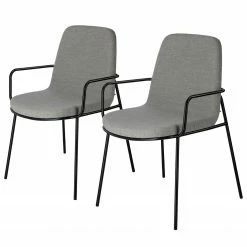 Fredriks Chaises à accoudoirs Gina (lot de 2) - Gris