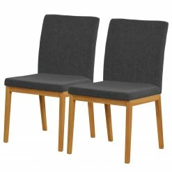 Norrwood Chaises capitonnées Athie (lot de 2) - Anthracite