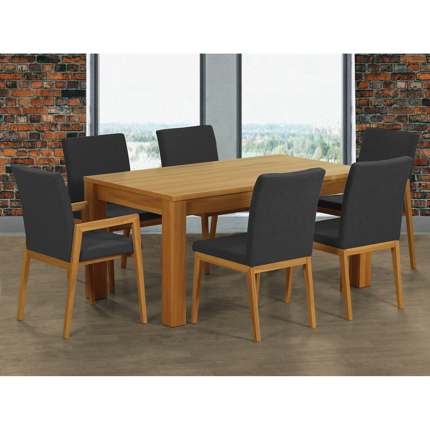 Norrwood Chaises capitonnées Athie (lot de 2) - Anthracite 4 Norrwood Chaises capitonnées Athie (lot de 2) - Anthracite – Image 2