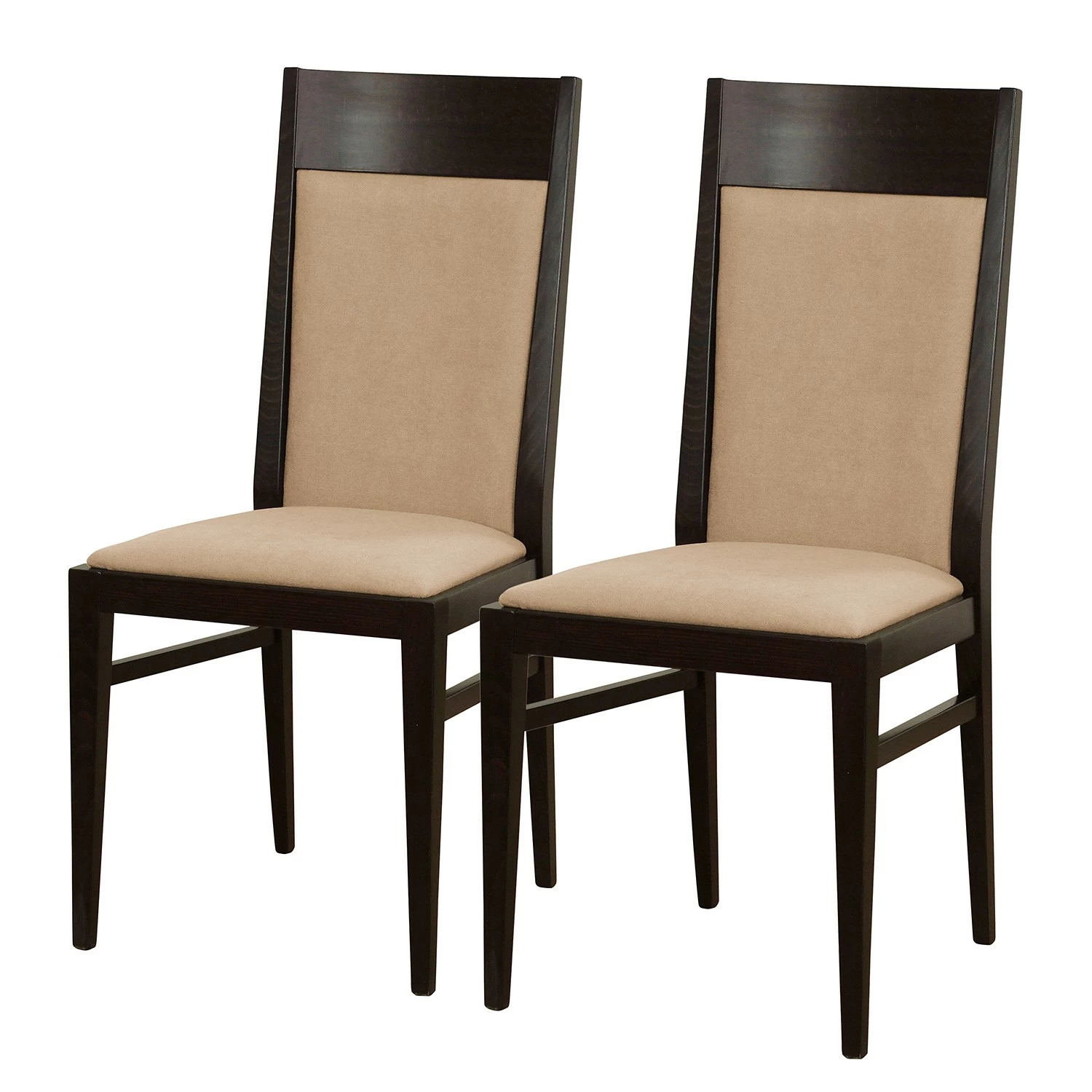 Velvet Studio Chaises Ripon (lot de 2) - Tissu / Hêtre massif - Camel / Noir 3 Velvet Studio Chaises Ripon (lot de 2) - Tissu / Hêtre massif - Camel / Noir