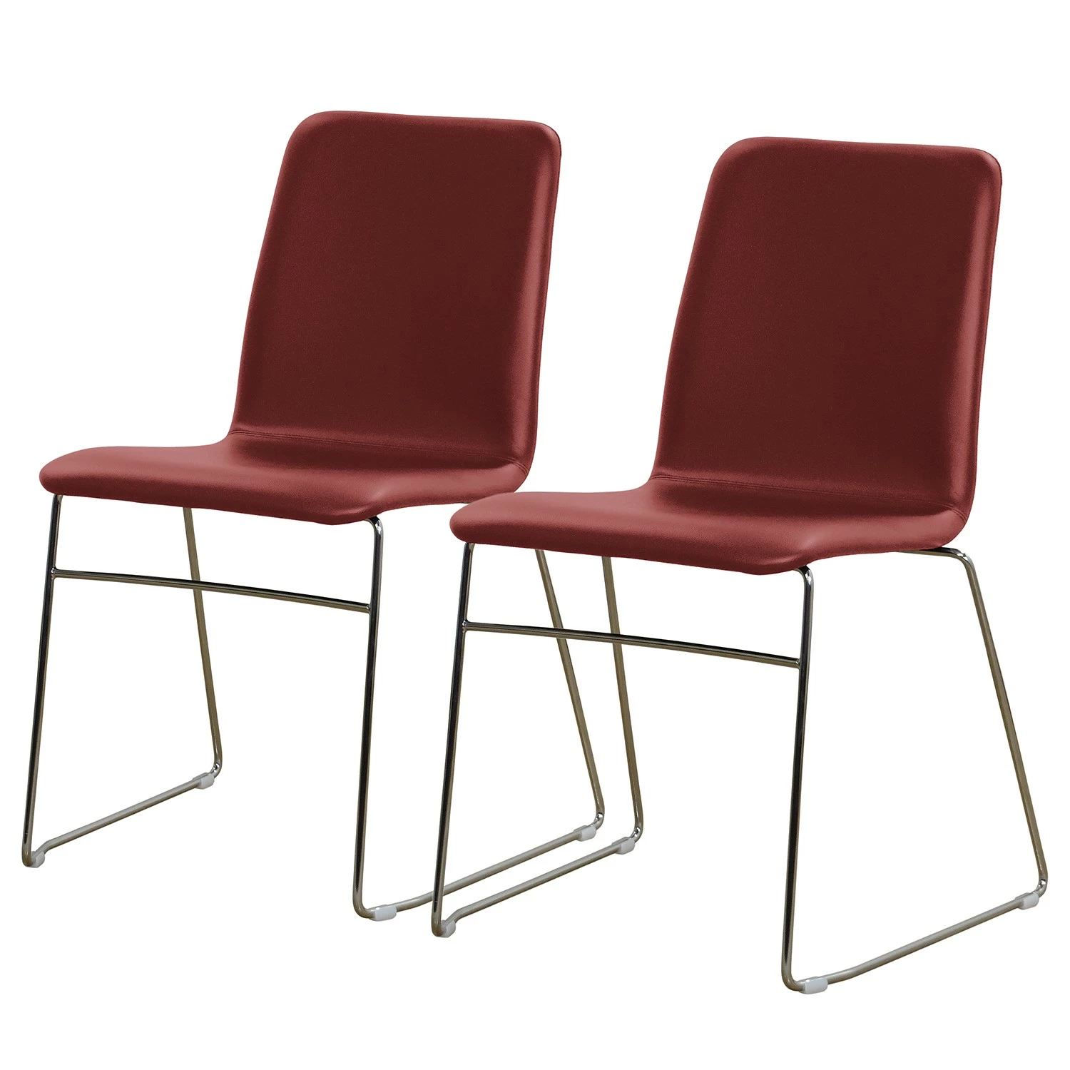 Red Living Chaises capitonnées Myko (lot de 2) - Carmin 3 Red Living Chaises capitonnées Myko (lot de 2) - Carmin