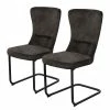 Chaises cantilever Amalia II (lot de 2) - Microfibre / Acier - Anthracite / Noir 1 Chaises cantilever Amalia II (lot de 2) - Microfibre / Acier - Anthracite / Noir -Chaises Boutique 1000274848 210629 14280500069 IMAGE P000000001000274848