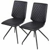 Loftscape Chaises Diva (Lot de 2) - Imitation cuir / Acier - Noir