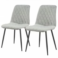 Ars manufacti Chaises capitonnées Trevo I (lot de 2) - Gris lumineux