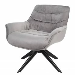 Ars manufacti Fauteuil relax Arca - Velours / Métal - Gris / Noir