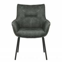 Loftscape Chaise à accoudoirs Betty - Velours / Métal - Gris vintage / Noir -Chaises Boutique 1000274879 220107 103356000125 DETAILS P000000001000274879