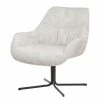 Ars manufacti Fauteuil relax Belton - Velours / Métal - Crème / Noir -Chaises Boutique 1000274880 220107 10335500090 IMAGE P000000001000274880