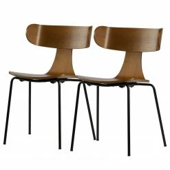 Red Living Chaises Canella (lot de 2) - Frêne foncé