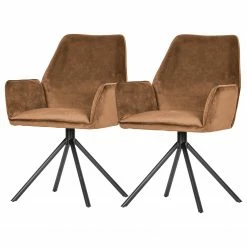 Red Living Chaises Ă accoudoirs Atina (lot de 2) - Marron clair