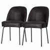Red Living Chaises capitonnées Cera III (lot de 2) - Cuir véritable / Acier - Noir -Chaises Boutique 1000275336 210720 07374600009 IMAGE P000000001000275336