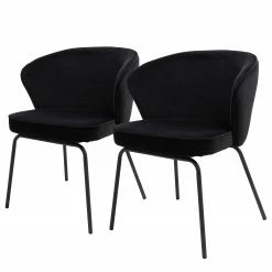Red Living Chaises capitonnées Bird II (lot de 2) - Noir