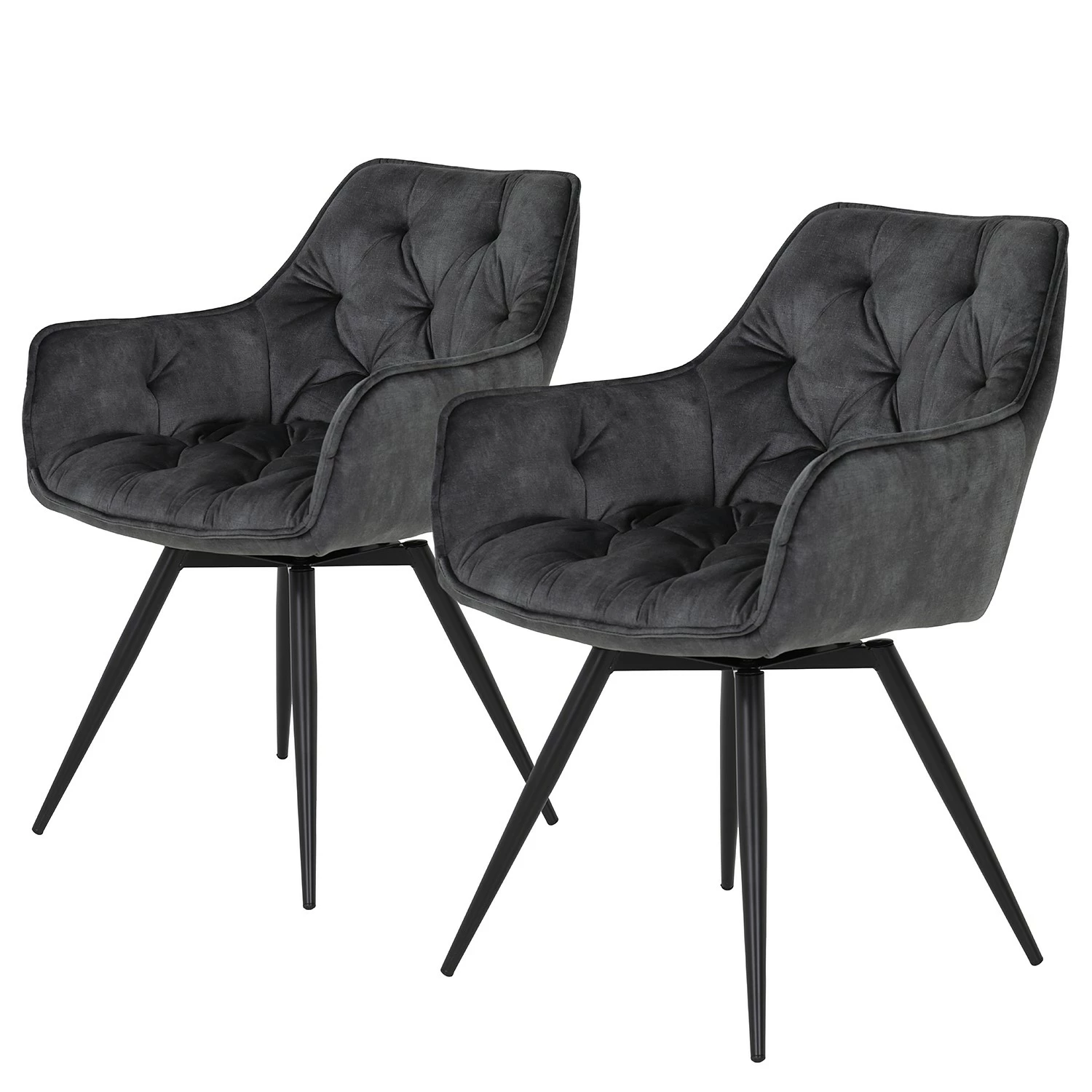 Red Living Chaises à accoudoirs Thea (lot de 2) - Anthracite 3 Red Living Chaises à accoudoirs Thea (lot de 2) - Anthracite