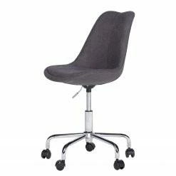 Mørteens Chaise pivotante Aledas II - Gris foncé - Chrome brillant