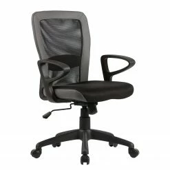 Fredriks Chaise pivotante Pialba - Imitation cuir et mesh / Matière plastique - Noir / Gris foncé -Chaises Boutique 1000280786 210809 06062700030 DETAILS P000000001000280786