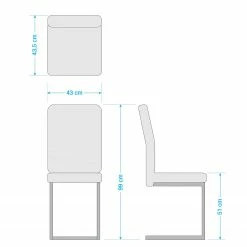 Loftscape Chaises cantilever Goldfield (lot de 2) - Noir 15 Loftscape Chaises cantilever Goldfield (lot de 2) - Noir -Chaises Boutique 1000281511 220118 1355440000503 SKETCH DETAILS P000000001000281511 sketch